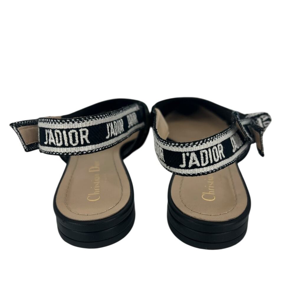 Christian Dior J'adior Embroidered Floral Sling Back Flats - Picture 9 of 14